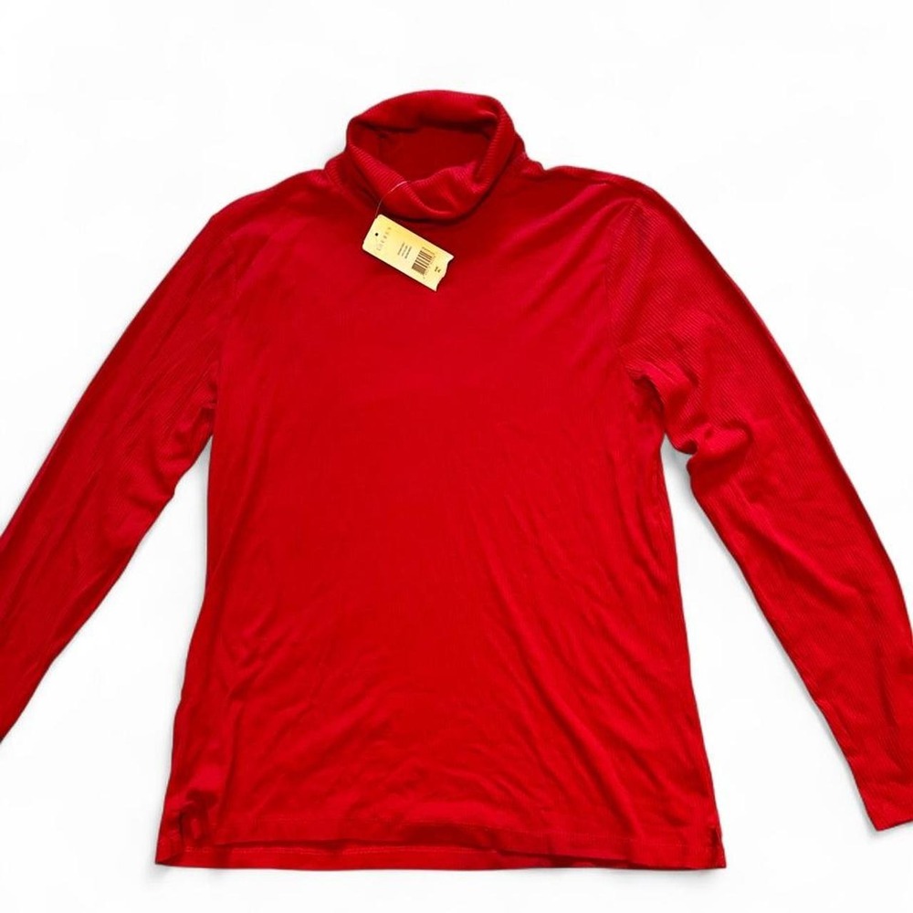 NEW Lauren Ralph Lauren red stretchy turtleneck sweater in XL.